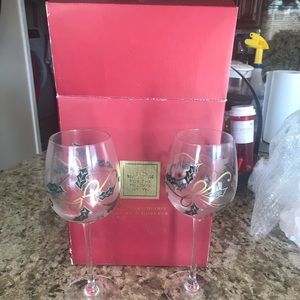 Lenox Holiday handpainted Goblets set of 4